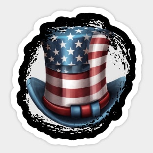 4th of July Patriotic American Flag Hat Sticker